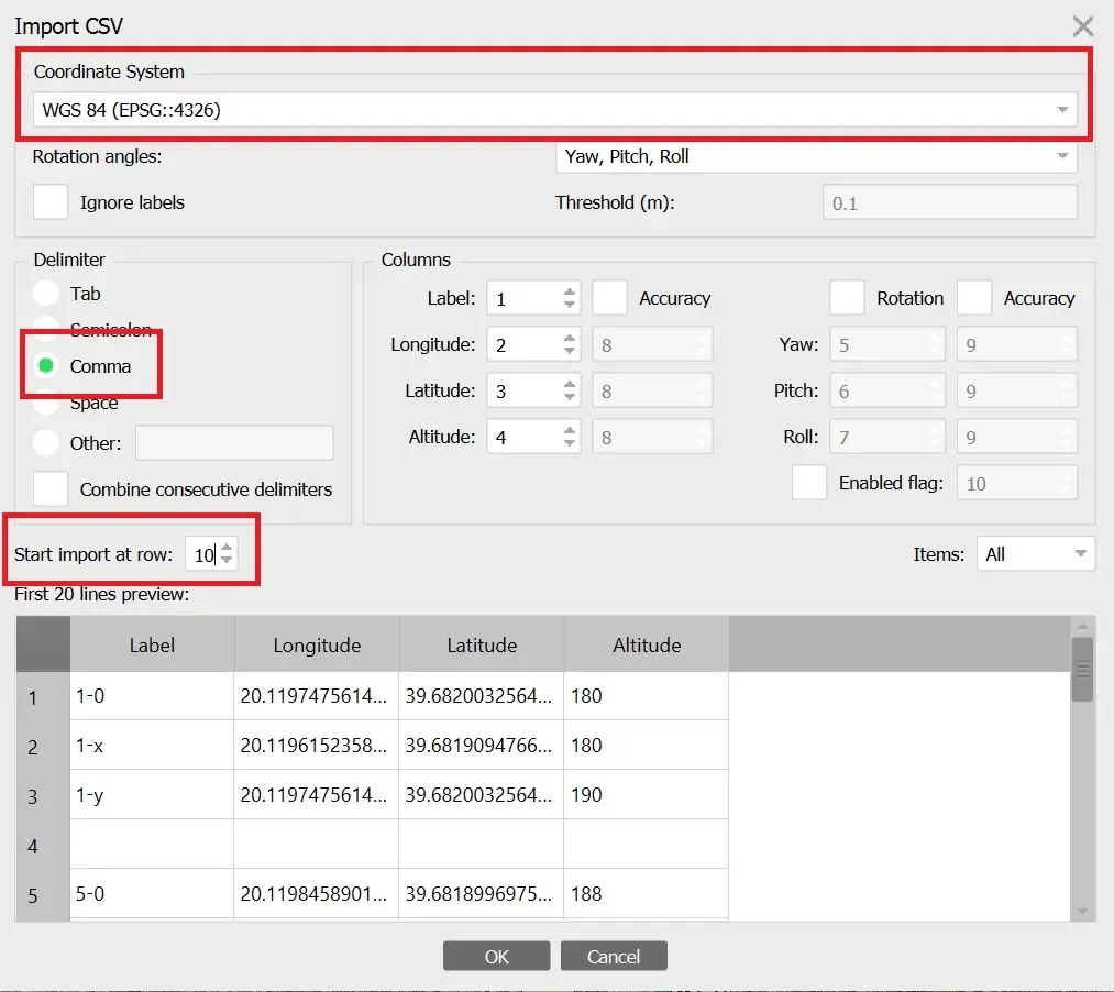 Import CSV