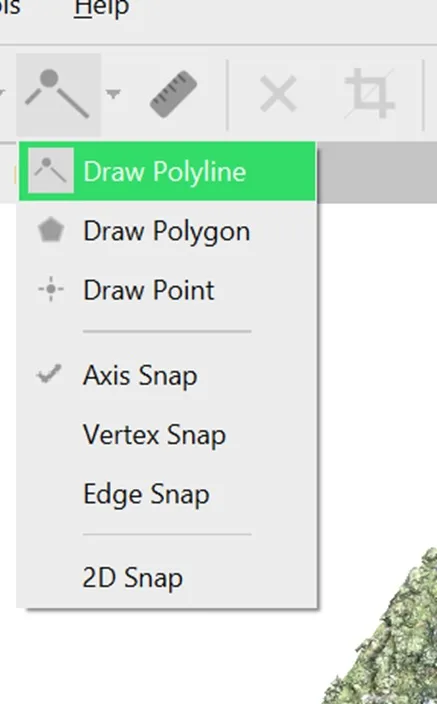 Metashape: commando Draw polyline