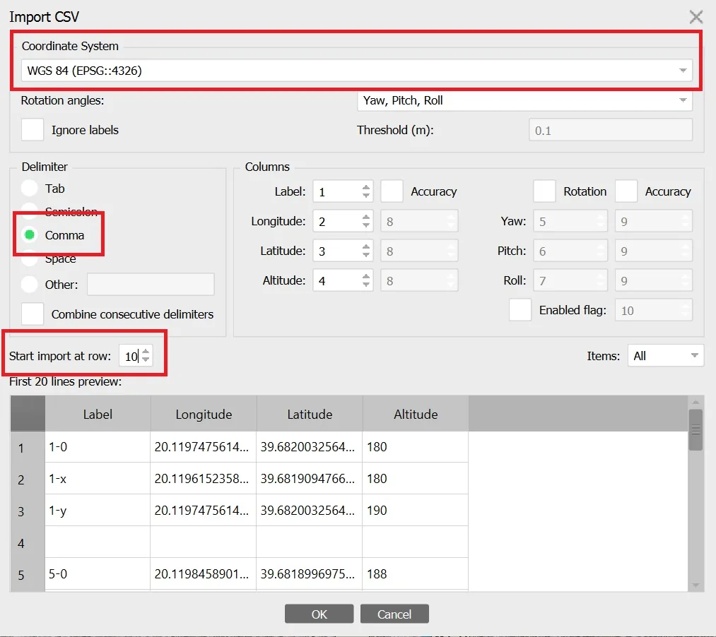 Import CSV