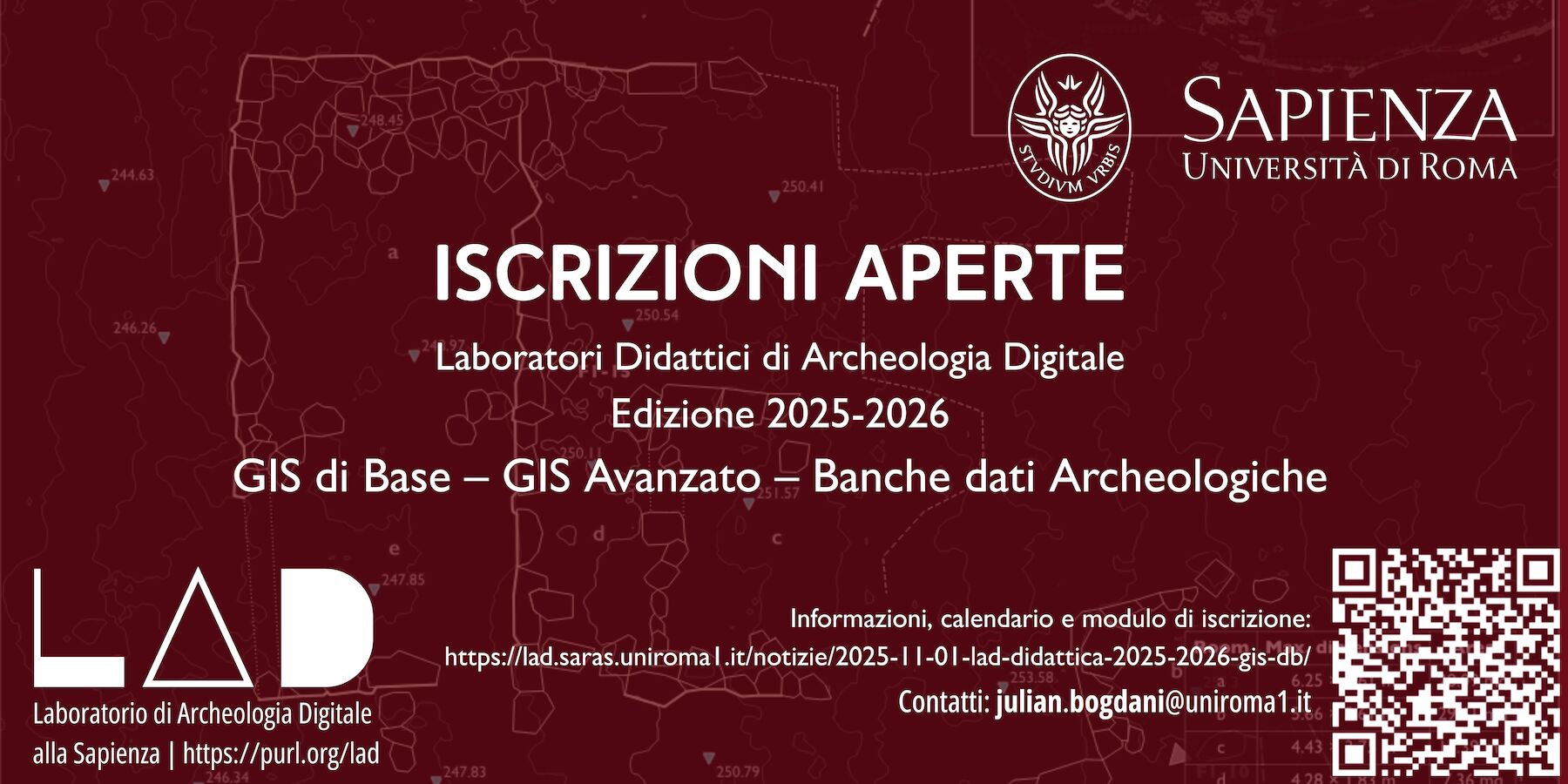 [a.a. 25-26] Laboratori Didattici di Archeologia Digitale 2025-2026: GIS, GIS Avanzato e Banche dati