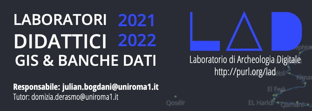 [a.a. 21-22] Laboratori didattici di Archeologia Digitale 2021-2022: GIS e Banche Dati